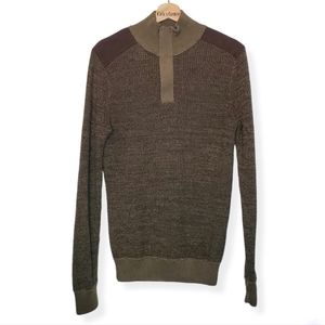 Banana Republic Military Green Shoulder Patch Sweater Size Small